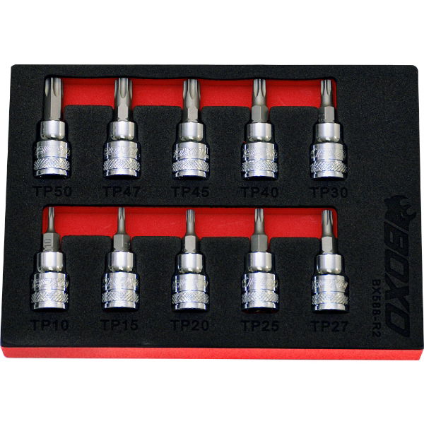 3/8 Inch Tamperproof Torx Bit Socket Set in EVA Foam