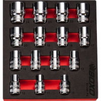 6 Point 1/2" Drive Socket Set 15 Piece