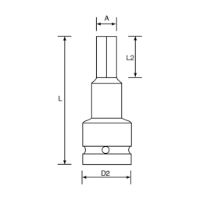 Male Hex Driver 1/2 Drive 1/4 AF