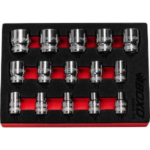 3/8" 6PT Magnetic Socket Set 7mm to 21mm - 15 Piece