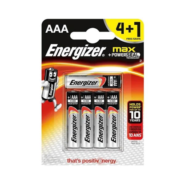 Energizer Max AAA Battery 4+1 Free