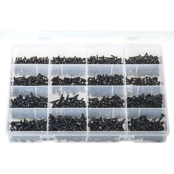 Assorted Box of Self-Tapping Flanged Pan Head Screws - Pozi - 1250 Pieces