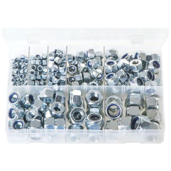 Assorted Box of Metric Nylon Lock Nuts - Pack 275