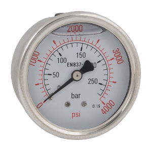 63mm 600 psi Glycerine Gauge - 1/4" BSPT - Back Entry