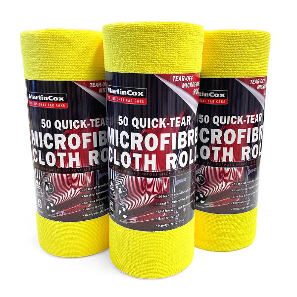 50 Quick-Tear Microfibre Cloths Roll – Yellow