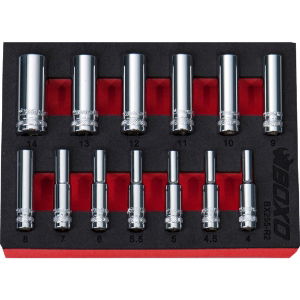 12 Point 1/4" Deep Socket Set (4mm to 14mm)