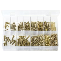 Assorted Box of Machine Screws & Nuts, Round Head, Slotted - BA - Pack 410