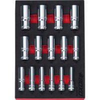 12 Point 3/8" Deep Socket Set 15 Piece (7mm to 21mm)