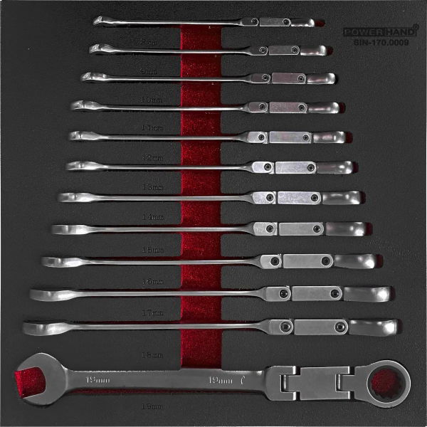 12pc Double Jointed Combi/Ratcheting Spanner Set