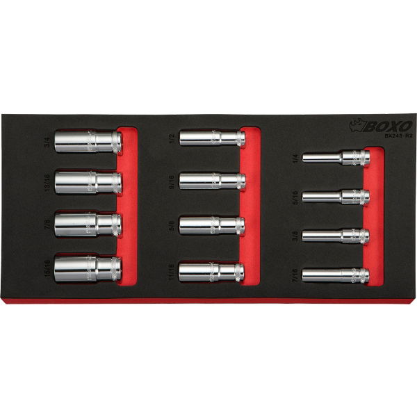 3/8" Deep 12 Point Imperial Socket Set 12 Piece 